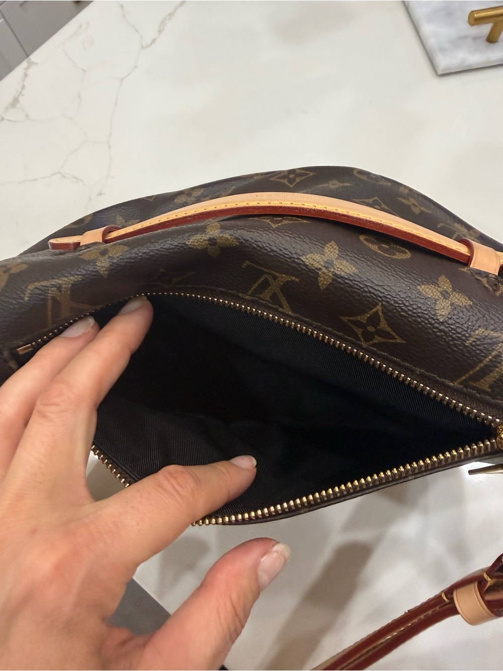 Louis Vuitton Classic Monogram Canvas Crossbody Belt Bag in Brown and Tan - Picture 7 of 11